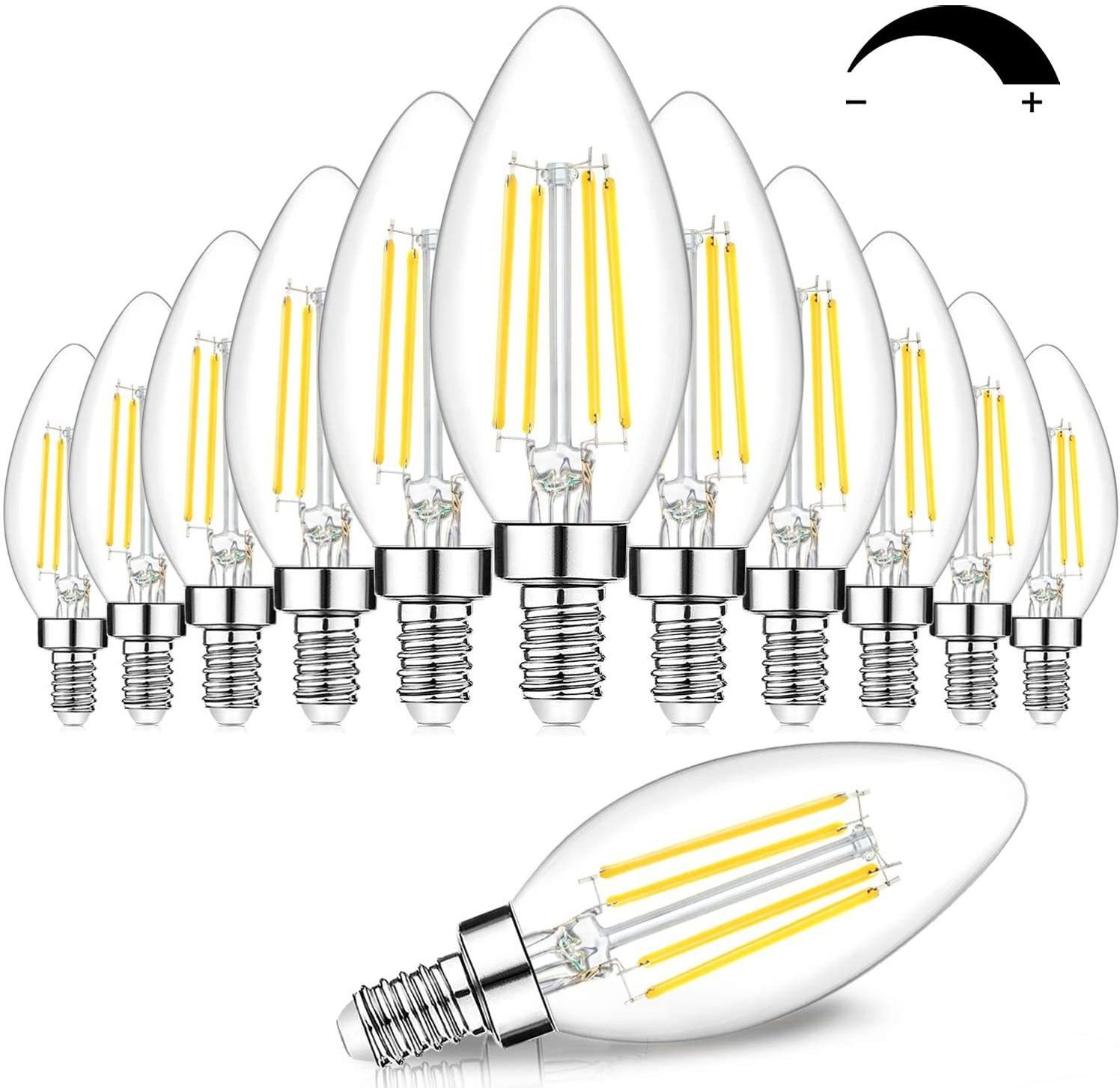 Amber Clear  E12 E14 110v 220v 2w 4w 6w C35 Dimmable Candle Light Candelabra LED Filament Vintage Edison Bulb