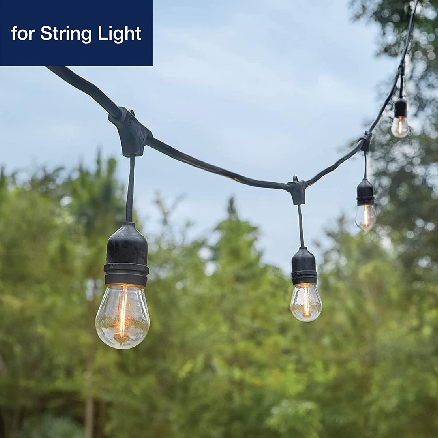 S14 solar led outdoor light string 48FT porch tree hanging decoration 120V 230V energy saving string lights