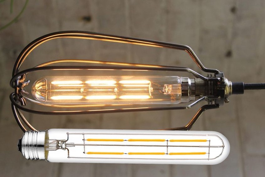 Long tubular glass bulb housing filament bulb T30 5 watt candle lamp