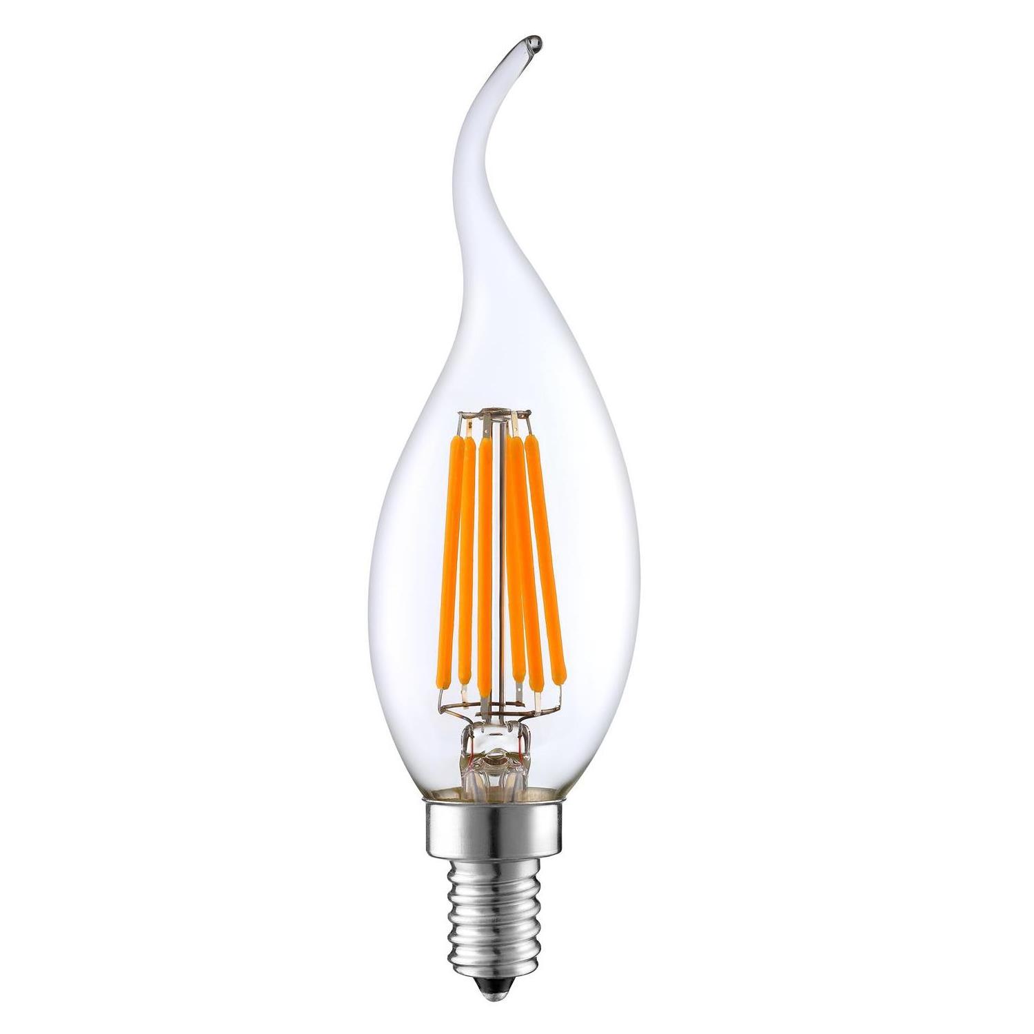 C35 LED filament candle light bulbs Warm white 2200K E12 E14 for Chandelier Fittings Cafe