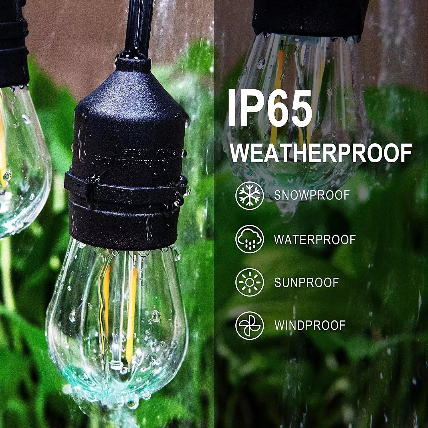 S14 Bulb Smart IP65 Decorative Patio Crystal Garden Porch Christmas Poles Waterproof Outdoor Solar