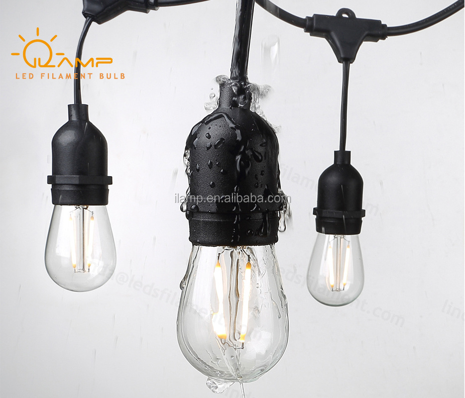 LED String lights waterproof IP65 S14 solar outdoor string lights bulb vintage solar power string light