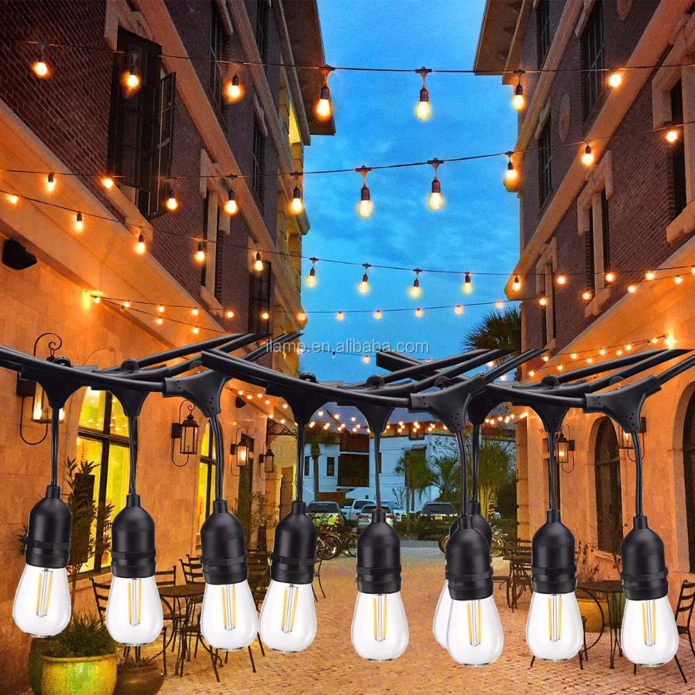 LED String lights waterproof IP65 S14 solar outdoor string lights bulb vintage solar power string light