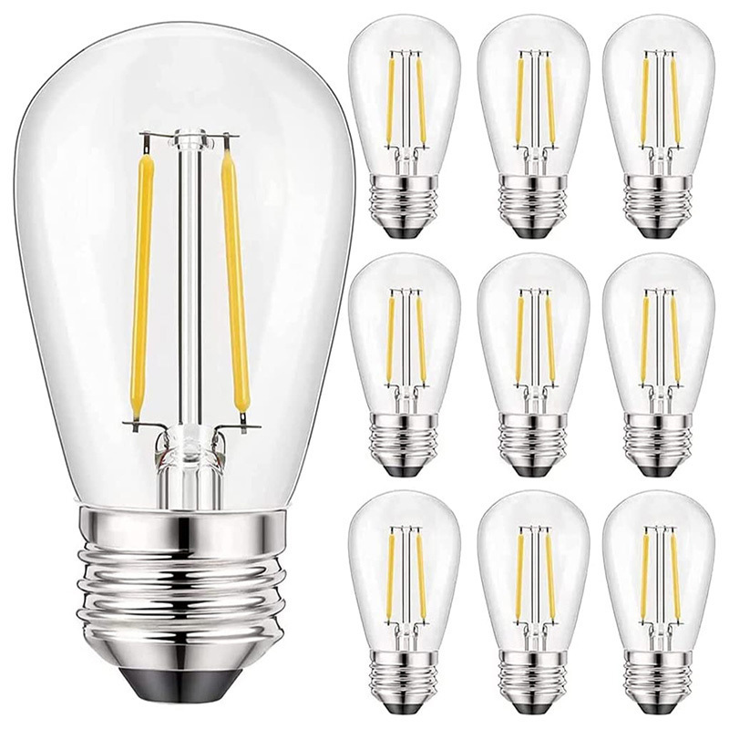 E27 E26 110V 2W S14 Led edison dimmable filament bulbs for outdoor string light