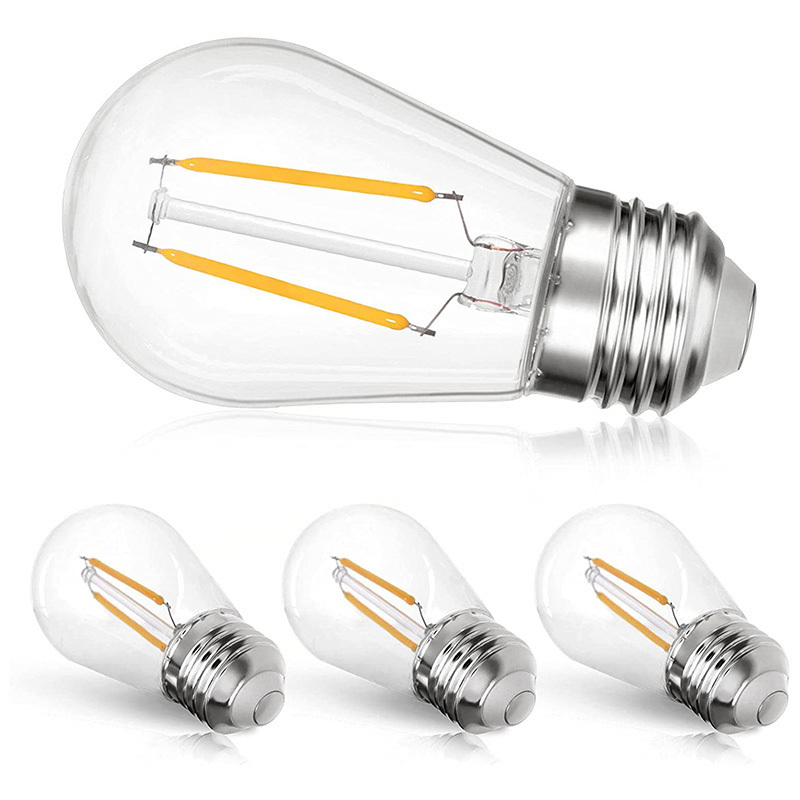 E27 E26 110V 2W S14 Led edison dimmable filament bulbs for outdoor string light