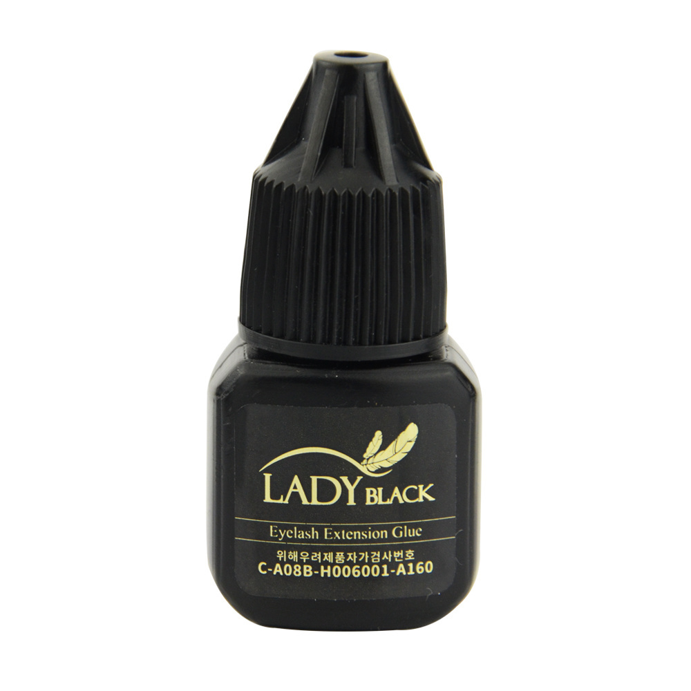 Lady Black Sensitive Glue for Eyelash Extension Adhesive Glue Last Over 6 Weeks Low Fume Professional Eyelash Glue from Korea