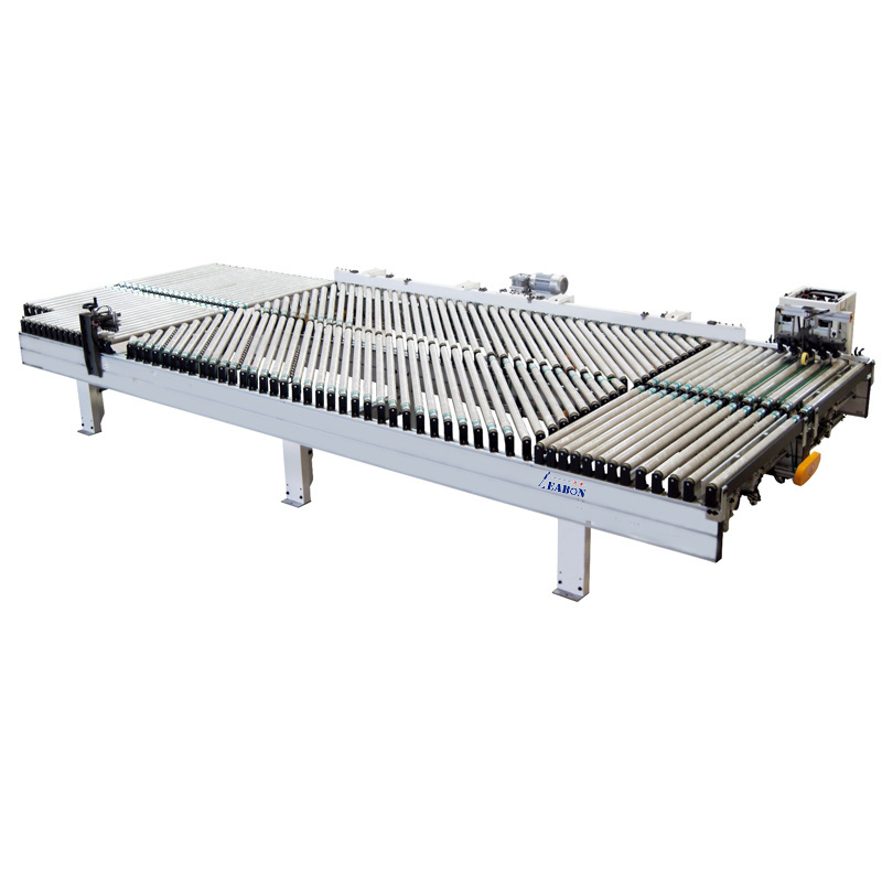 Angled Conveyor Roll Table are used in Woodworking Machinery for Edge Banding Machine and Sanding Machine production lines etc.