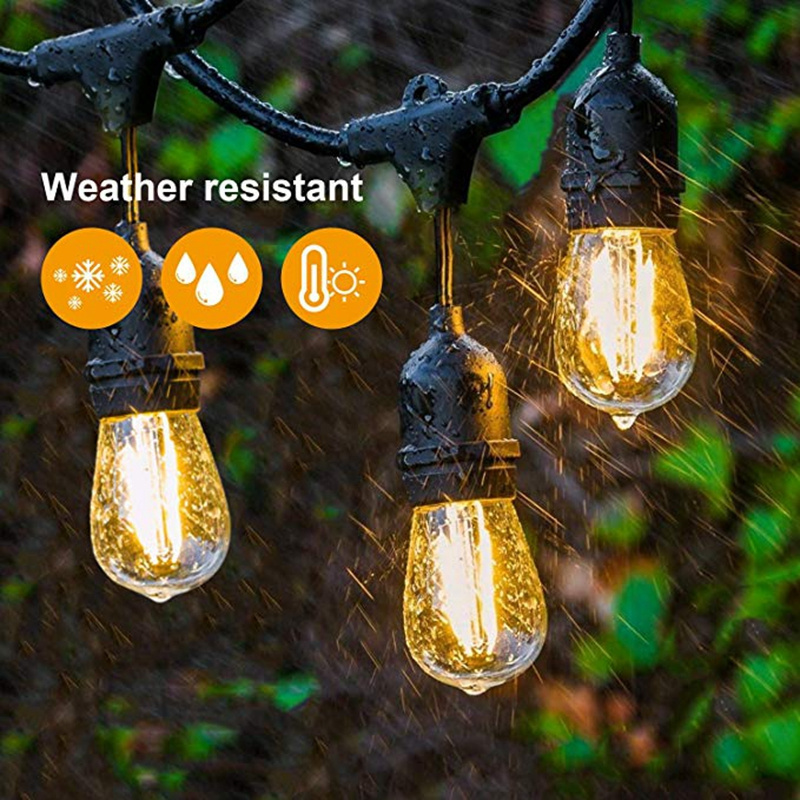 Waterproof 5M 10M E27 Bulbs LED String Lights Indoor Outdoor Hanging Solar Camping Lights String