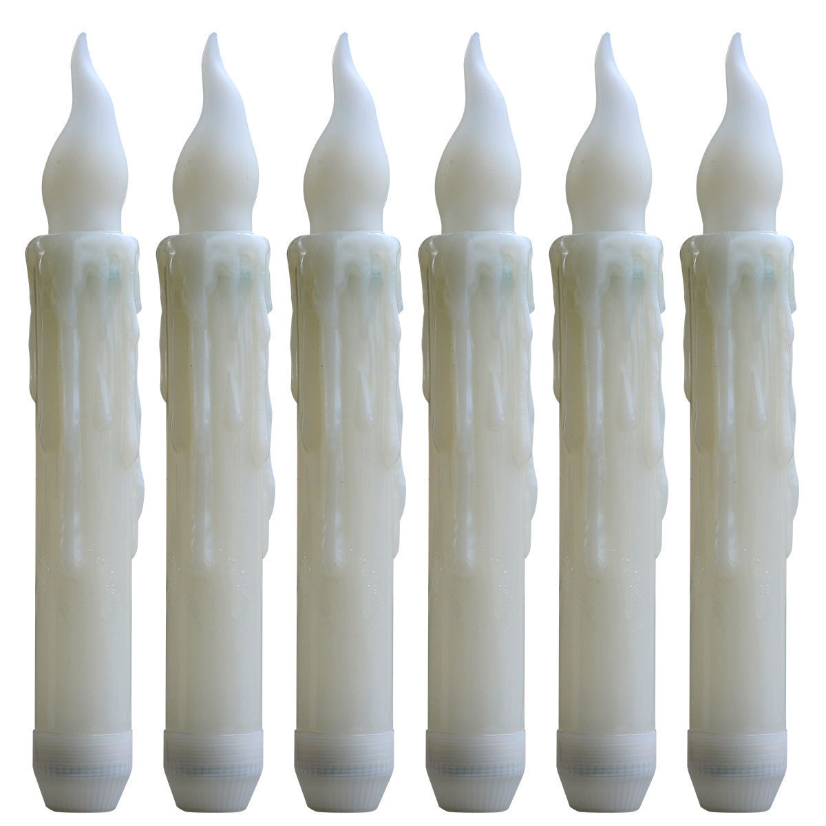 6pcs Set Flameless Taper LED Candles Paraffin Dripping Battery Operated Candle for Christmas Halloween Party LED Candle Light