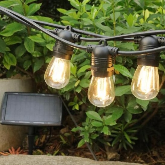 Low energy consumption s14 outdoor solar guirlande lumineus courtyard garden hanging kit saving led festoon string lighting