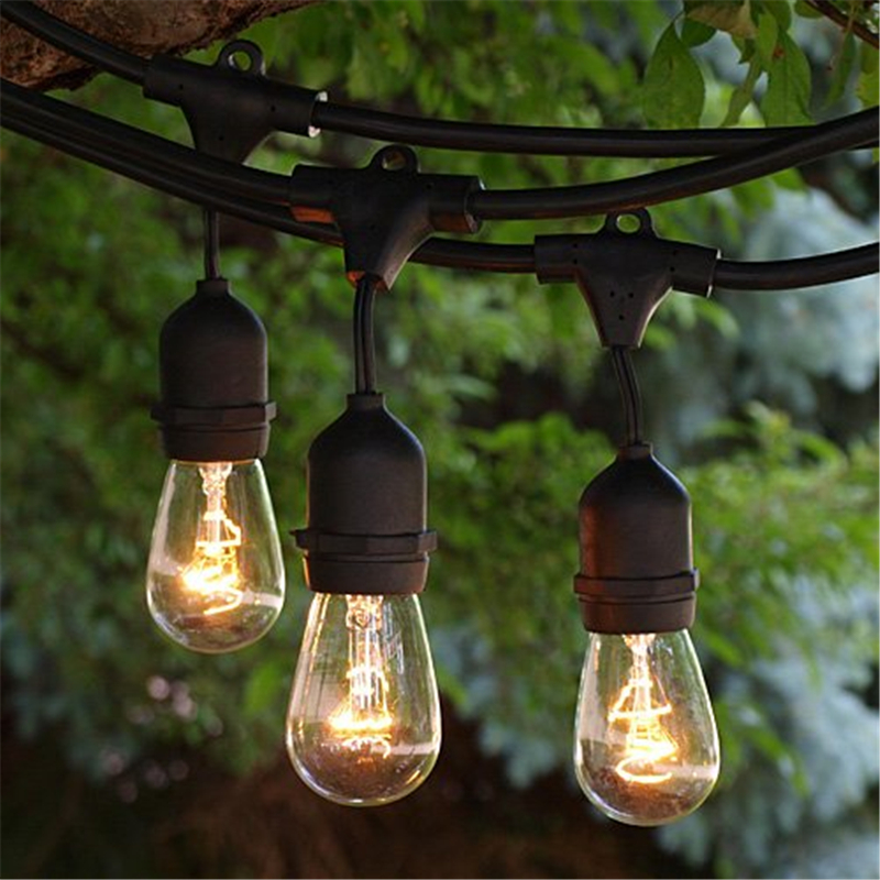 Solar powered String Lights Christmas Decoration Bulb IP65 Waterproof Patio Lamp Holiday Garland For outdoor Garden