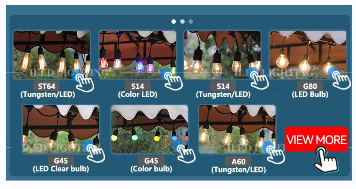 Solar powered String Lights Christmas Decoration Bulb IP65 Waterproof Patio Lamp Holiday Garland For outdoor Garden