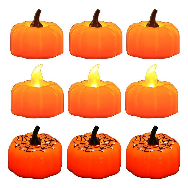 CDL2102F Halloween Battery Operated Orange Tea Light LED Candle Lights For Party Decoration