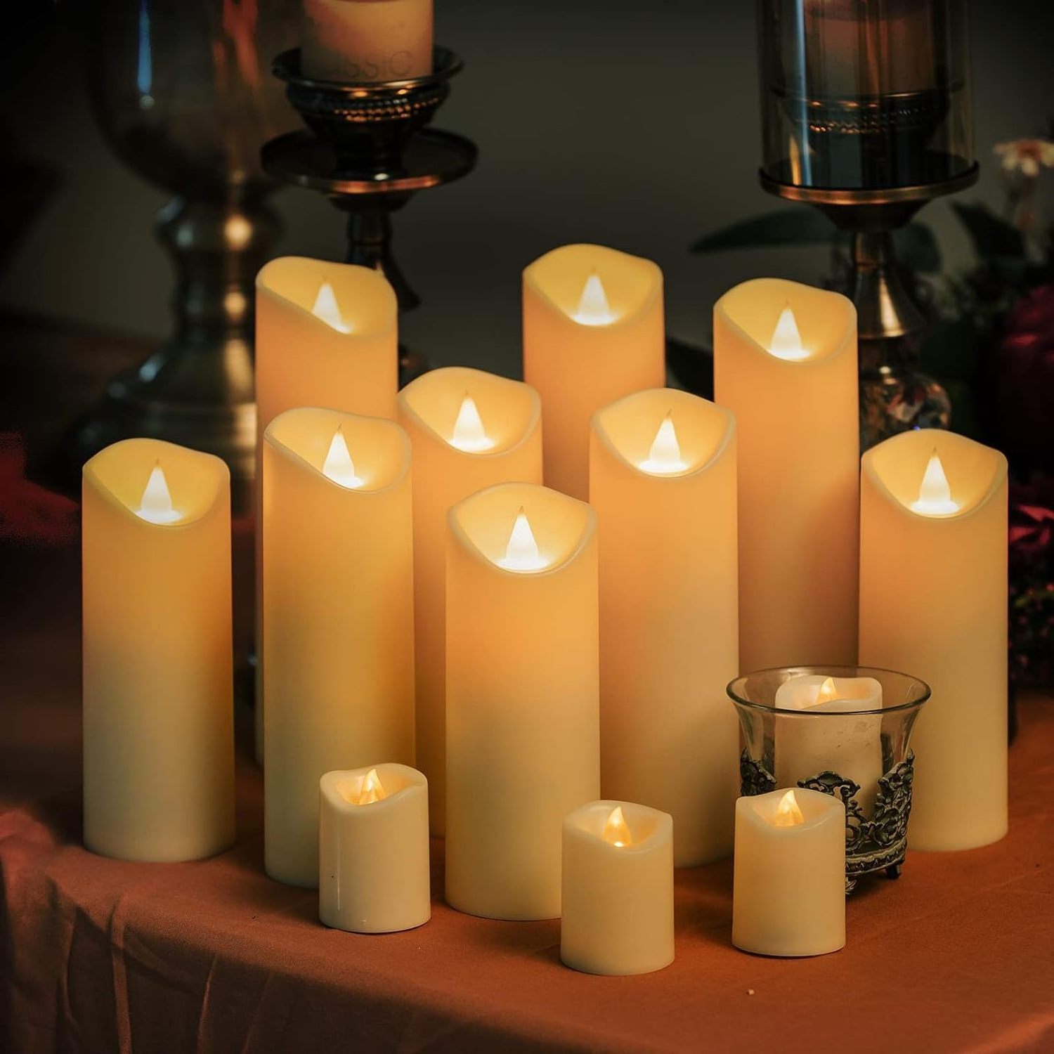 Warm flame candles Power led candle light home decoration Rechargeable LED candle lights