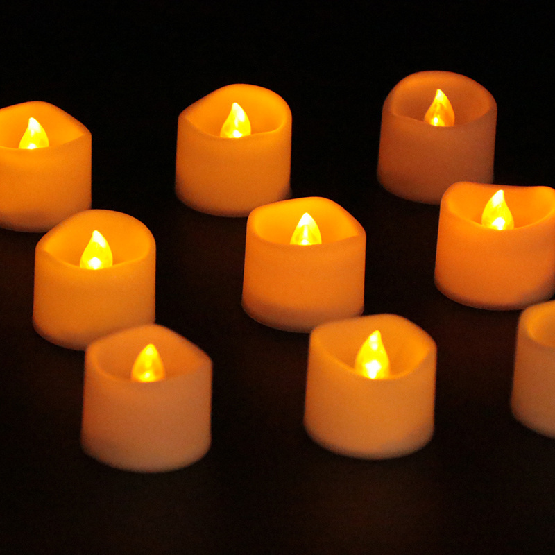 Safety Wholesale Plastic Led Flickering Candle Flameless Tea Lights with Remote Control for Home Decorations