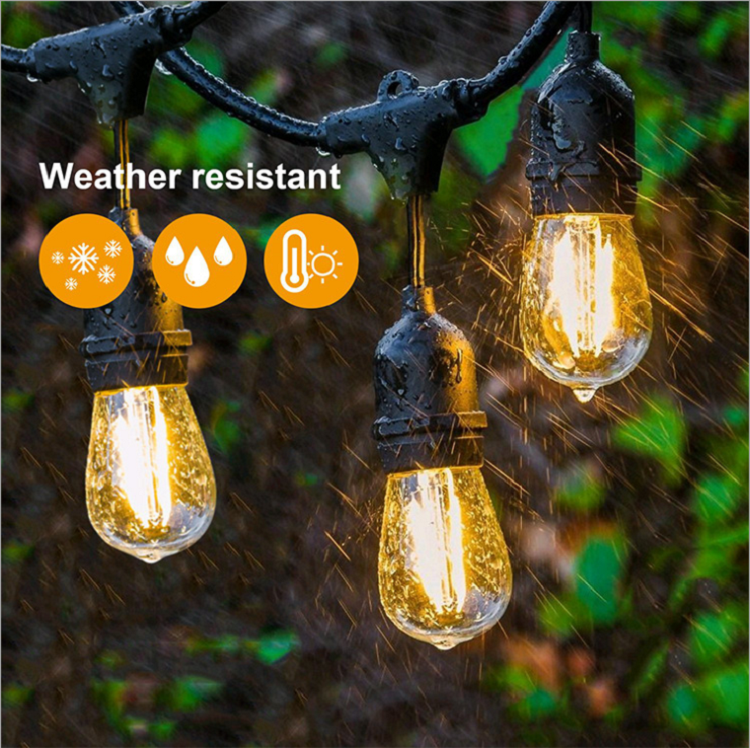 Replacement solar power led filament outdoor indoor garden bistro ip65 waterproof sustainable use festoon string light