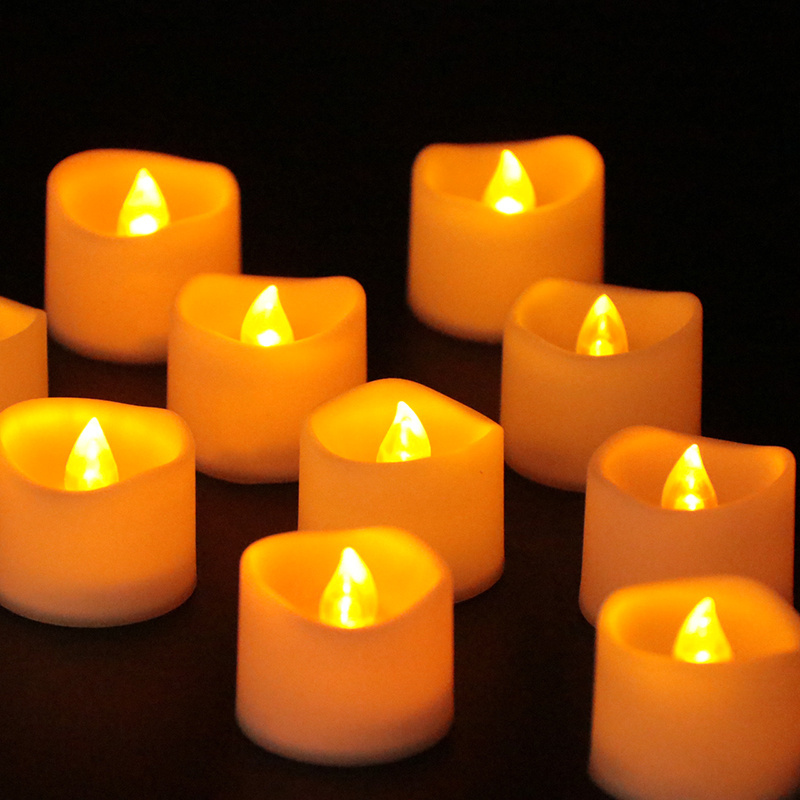 Yellow Flashing LED Tealight Candle With Timer LED Light For Birthday Wish Candle