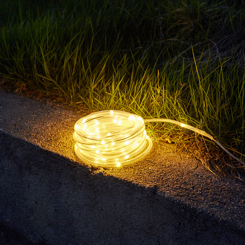 luz solar led Outdoor Solar Powered Warm Light LED Rope Tape Light 8 mode 12m 22m waterproof solar string light