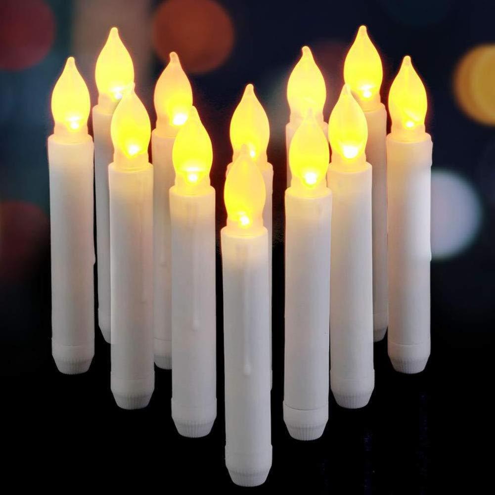 6pcs Set Flameless Taper LED Candles Paraffin Dripping Battery Operated Candle for Christmas Halloween Party LED Candle Light