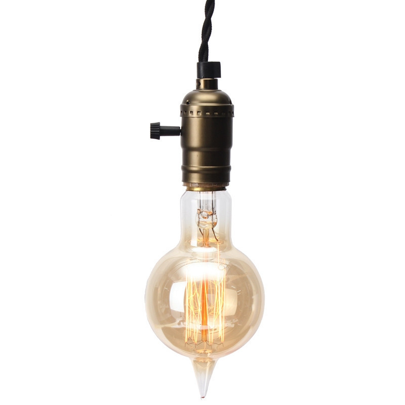 New product Fabric Cable Plug In Pendant Light E27 Copper Fitting Globe Edison Bulb industrial lighting fixtures vintage