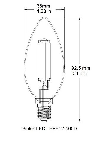 2022 Dimmable Filament Clear 60 Watt LED Bulbs E12 Base C37 LED Filament Candle Bulbs Candelabra LED Bulbs