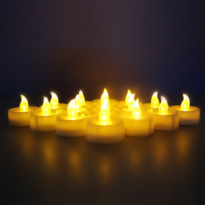 Hot 12PCs Realistic Battery Powered Flameless Candles candle Battery Included LED Tea Light Candles Light Lamp