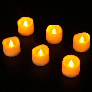 Yellow Flashing LED Tealight Candle With Timer LED Light For Birthday Wish Candle