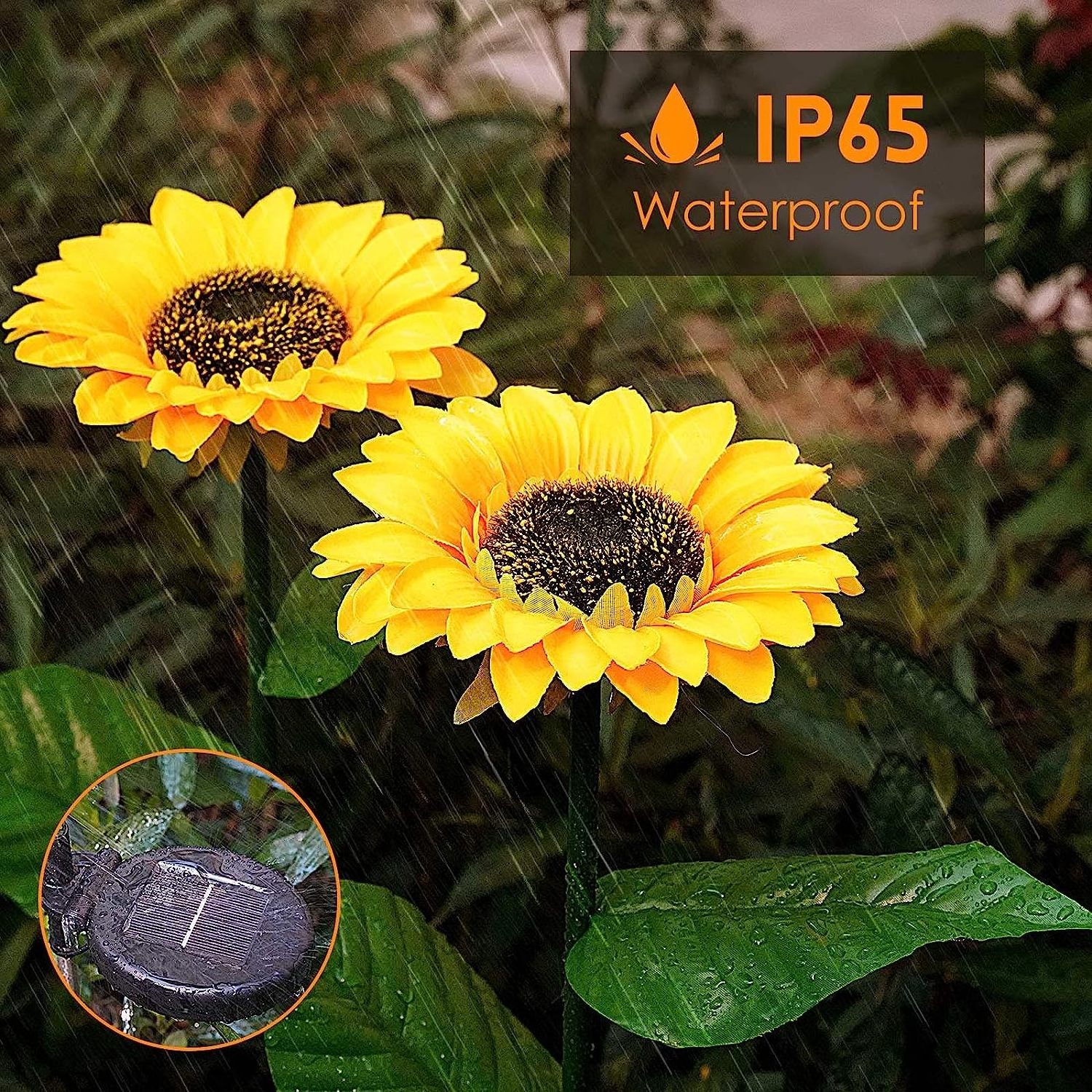 Waterproof Decorative Flower Lamps Outdoor Solar Led Garden Sunflower Lawn Stake Lights For Patio Garden Yard Pathway