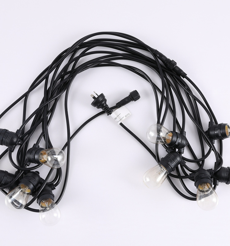 Waterproof 220V Outdoor Copper Cable E27 LED Festoon Belt Fairy String Light For Christmas Decoration