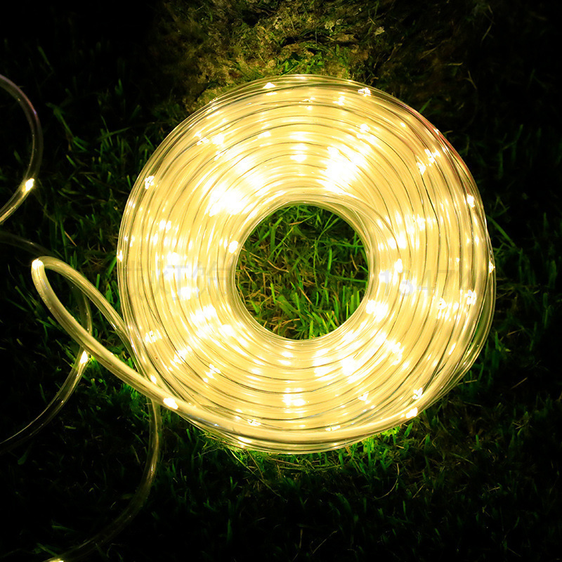 luz solar led Outdoor Solar Powered Warm Light LED Rope Tape Light 8 mode 12m 22m waterproof solar string light