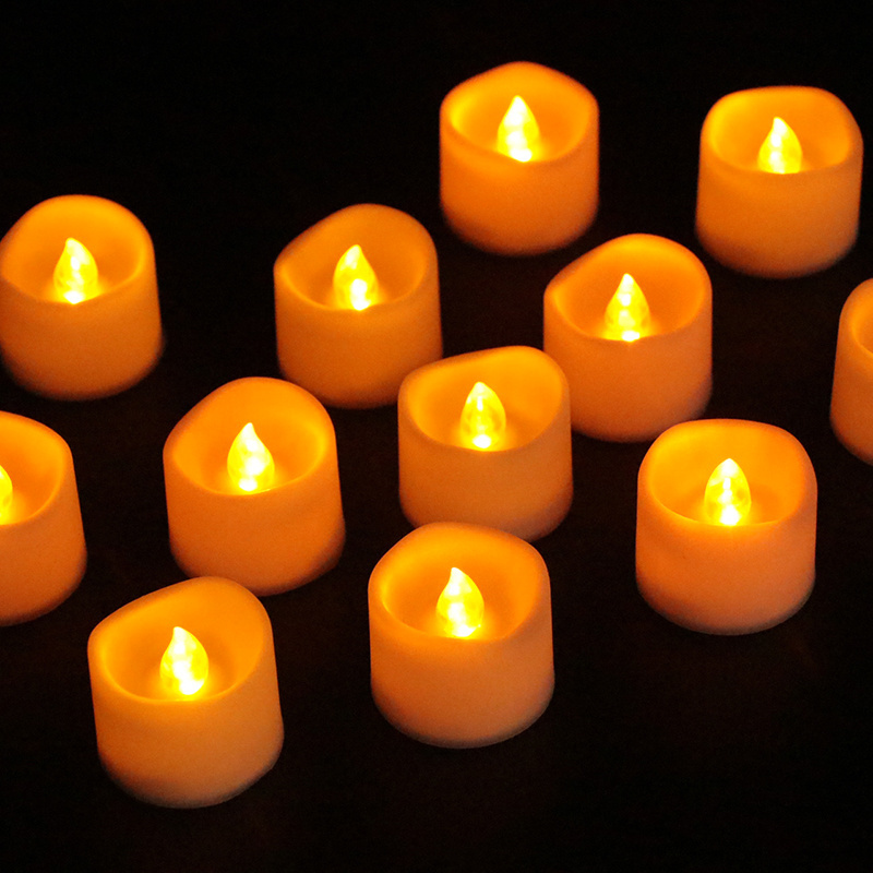 Yellow Flashing LED Tealight Candle With Timer LED Light For Birthday Wish Candle