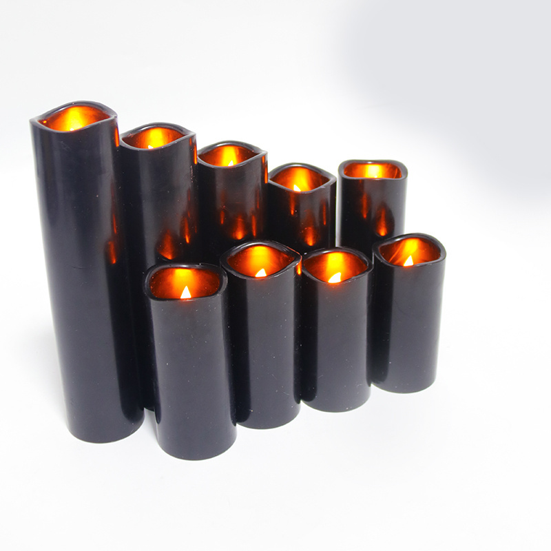 Battery operated LED flickering moving candles with timer black led candles