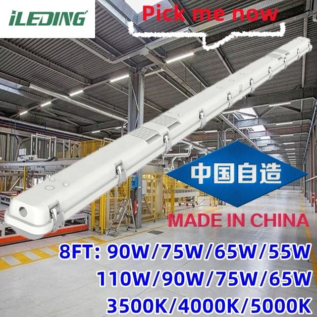 Led Linear Power CCT Switchable 2FT Workshop Tri-proof Light IP66 Waterproof Vapor Tight Fixture