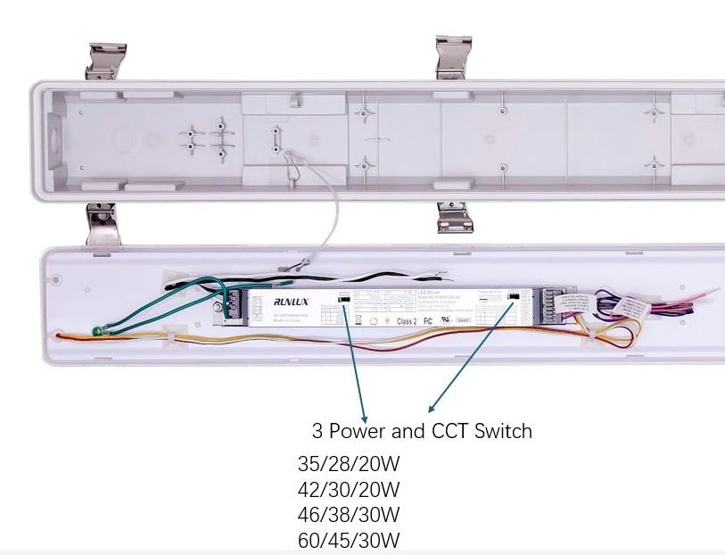 2ft 4ft 5ft 8ft Waterproof Tri-proof Light IP66 IK10 LED Vapor Tight 2ft/4ft/5ft/8ft Industrial Tri Proof Light