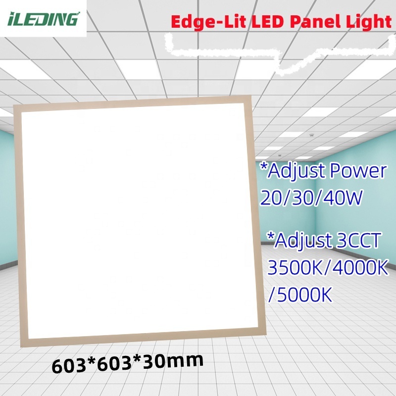 Adjust 3 CCT 20W 30W 40W LED Edge-Lit Surface Mount Fixture Dimmable Ceiling Flat LED Panel Light