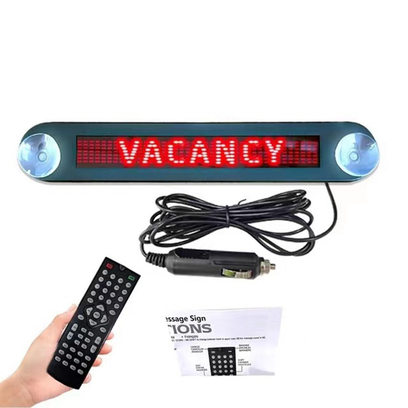 Dc 12v Remote Led Car Sign Programmable Scrolling Message Sign Board for Car, Shop, Store