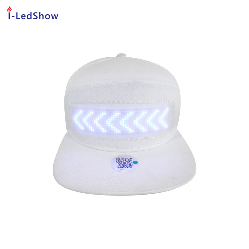 Luminous LED Message Display Hats Flashing Baseball Cap Smart Face Cap APP Programmable Messages Scrolling LED Hats And Caps