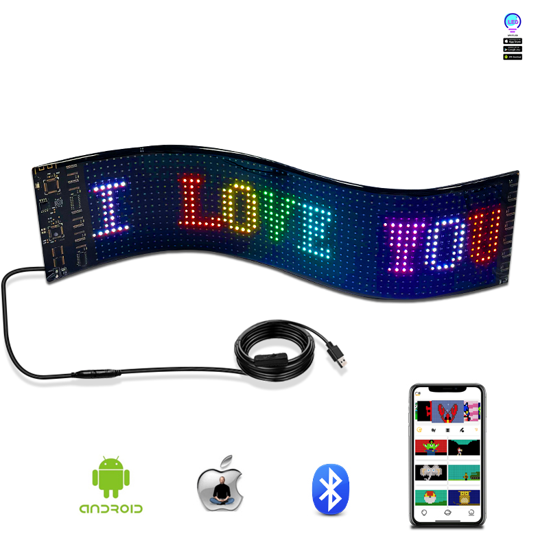 Programmable Flexible LED Display Car Scrolling Advertise Message Soft LED Display Sign Board Pixel Custom Led Panel