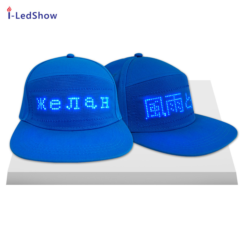 Luminous LED Message Display Hats Flashing Baseball Cap Smart Face Cap APP Programmable Messages Scrolling LED Hats And Caps