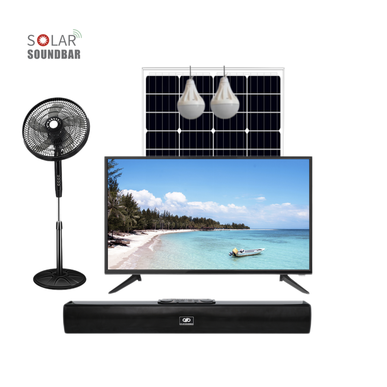 Home Mini Solar Power Kit  with solar tv solar fan solar lights solar panel  bluetooth FM radio MP3 Microphone functions