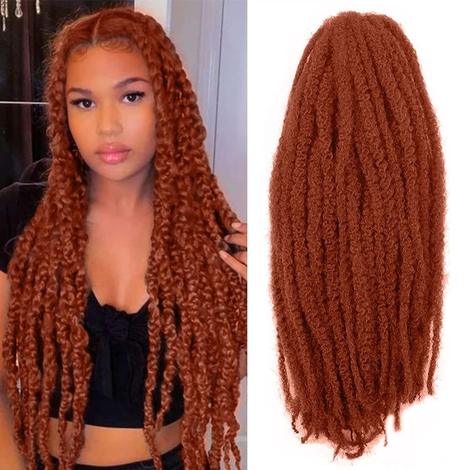 Kanekalon Fiber 18 inch Marley braiding hair Twist Afro kinky marley hair extension Butterfly Locs crochet hair extension