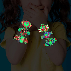 Temporary glow in the dark tattoo stickers for kids Cartoon car dinosaur space robot luminous watch fake tattoos