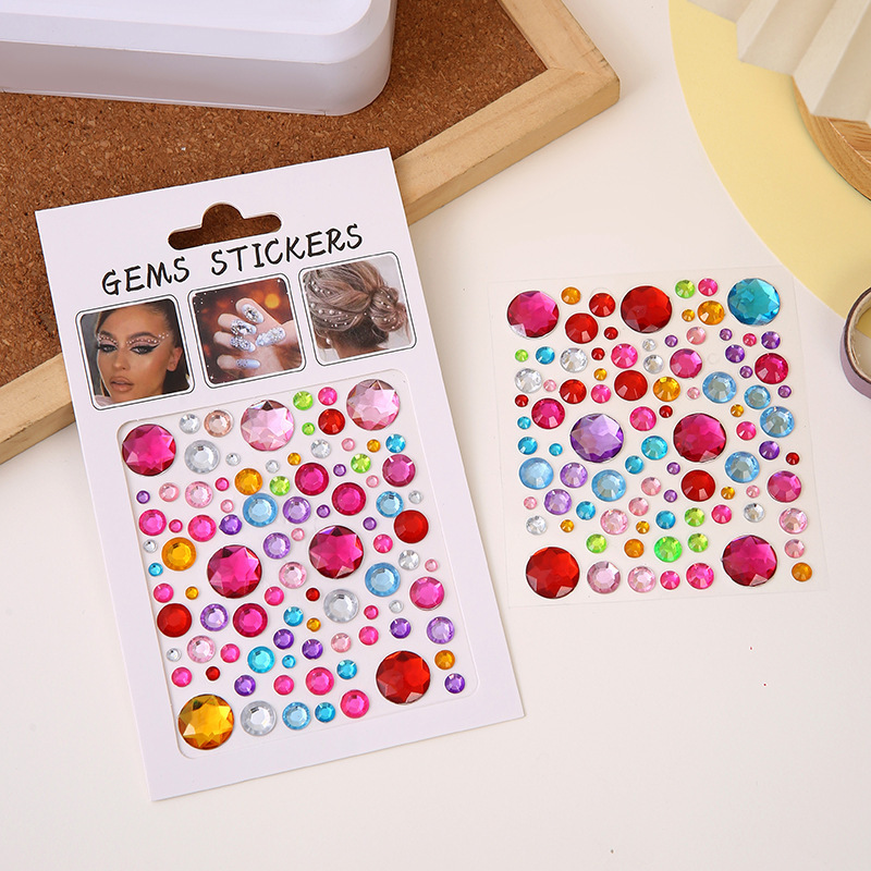 DIY Make A Face Tattoo Tear Shaped Pearls Crystal Heart Gem Stickers Kids Face Stickers Heart Nail Sticker