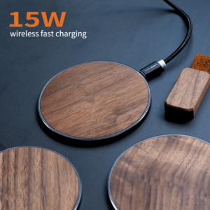 CE FCC ROHS Custom Mobile Phone Wireless Charger Universal Wireless Phone Charger Wood Bamboo Wireless Charger