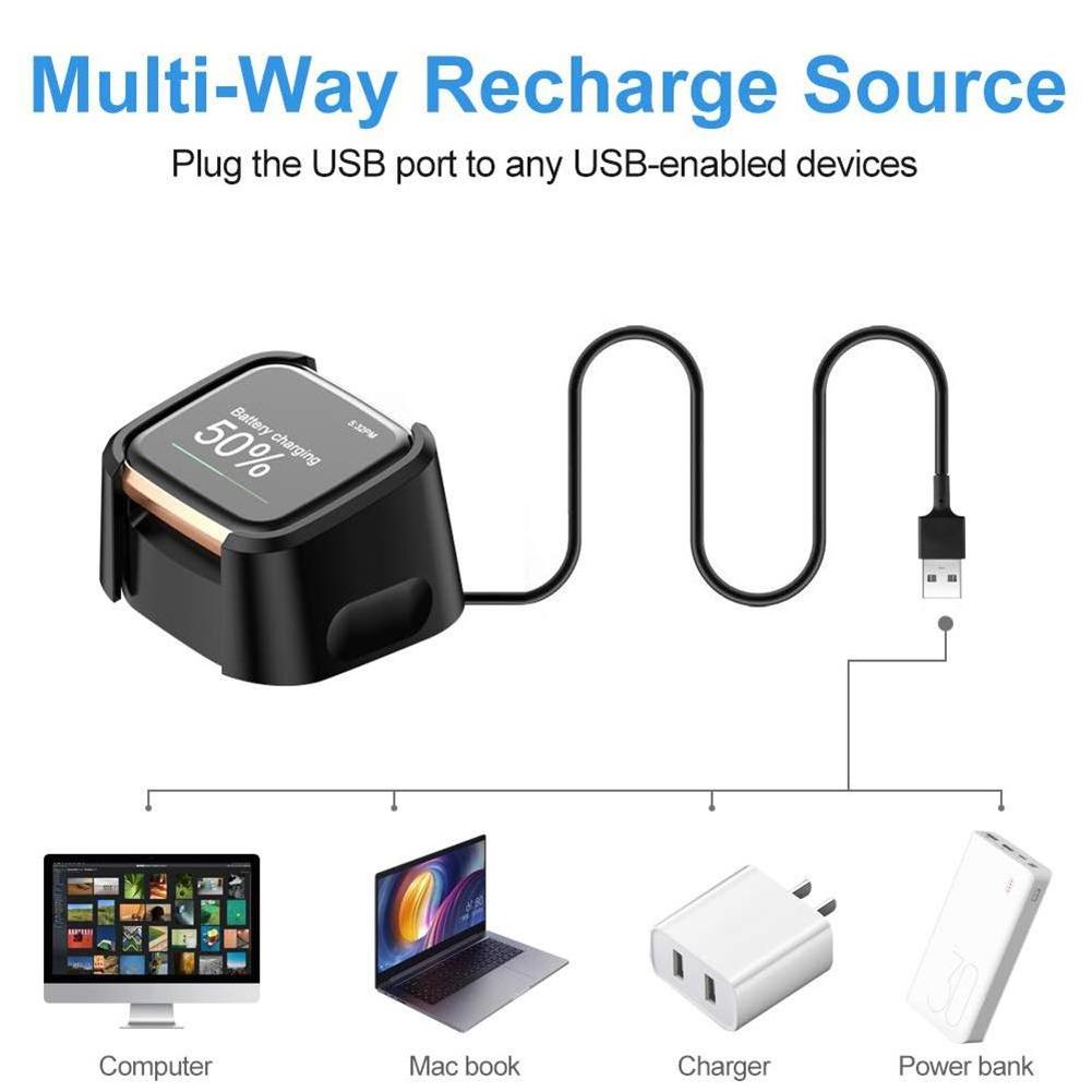 USB Charger For Fitbit Versa 2 Health Fitness Smart Watch Replacement USB Charging Cable Dock Stand Outgoing