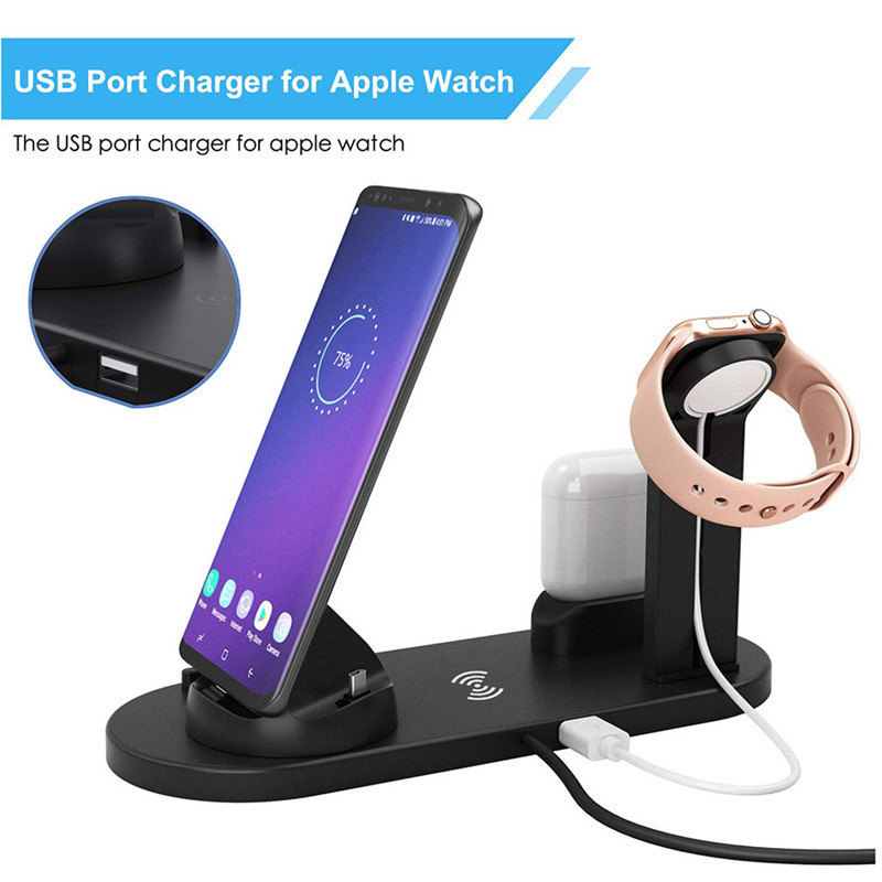 Universal Wireless Charger 5w 7.5w 10w 15w Mobile Phone Stand Holder 6 in 1 Foldable Fast Wireless Charger