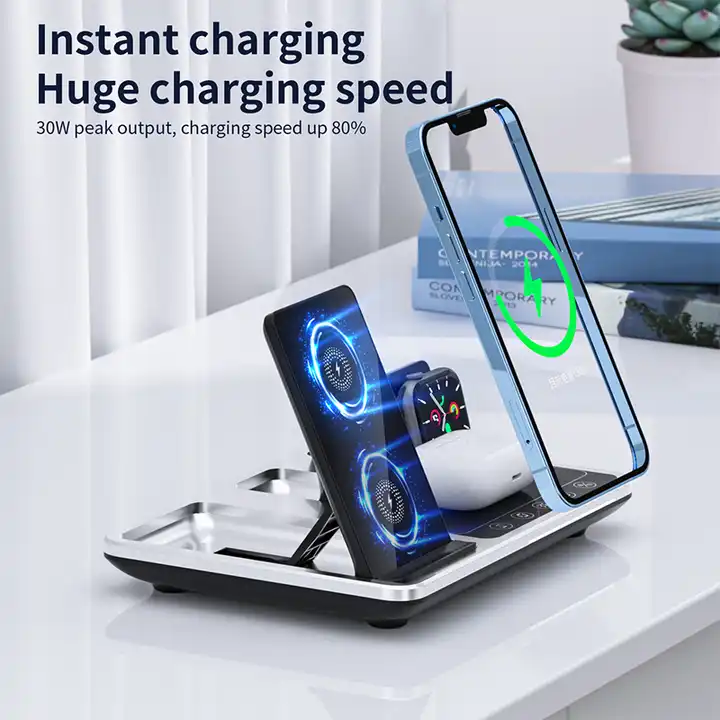 3 in 1 Wireless Charger Stand Light For iPhone 14 13 12 11 X Apple Watch Airpods Samsung Galaxy Watch Fast Charging Dock Station