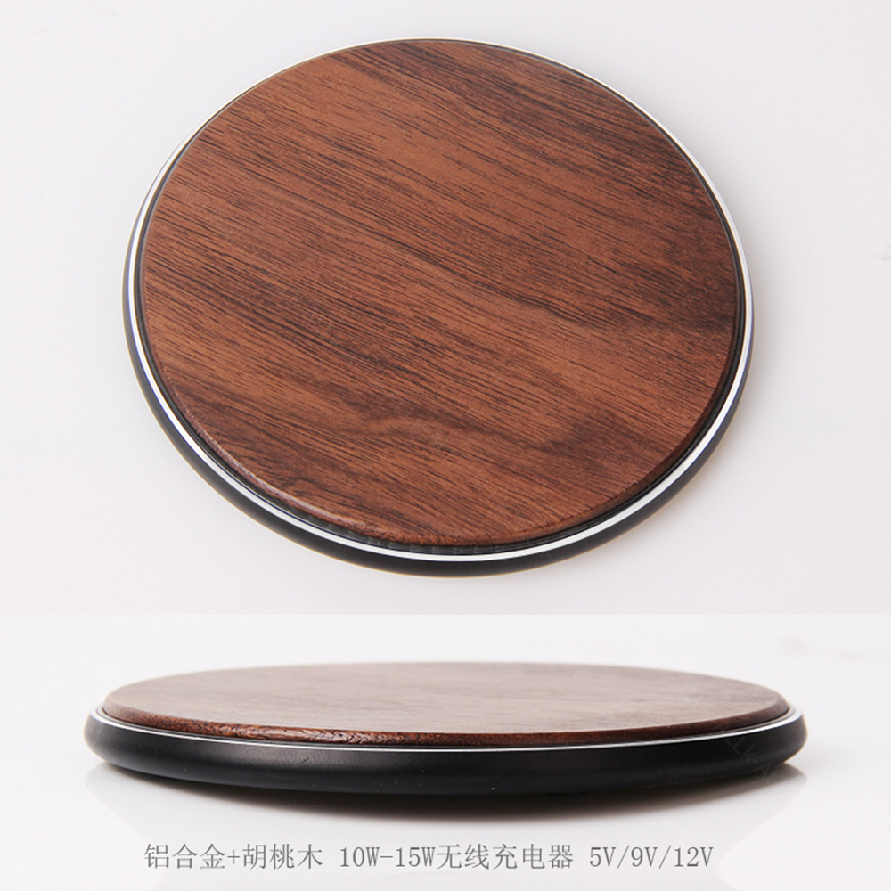 CE FCC ROHS Custom Mobile Phone Wireless Charger Universal Wireless Phone Charger Wood Bamboo Wireless Charger