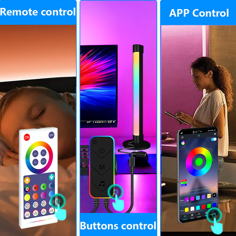 Bluetooth APP RGB Ambient Lighting LED Desktop Mood Light With Dynamic Effects And Music Modes Sync For Movies PC TV Room