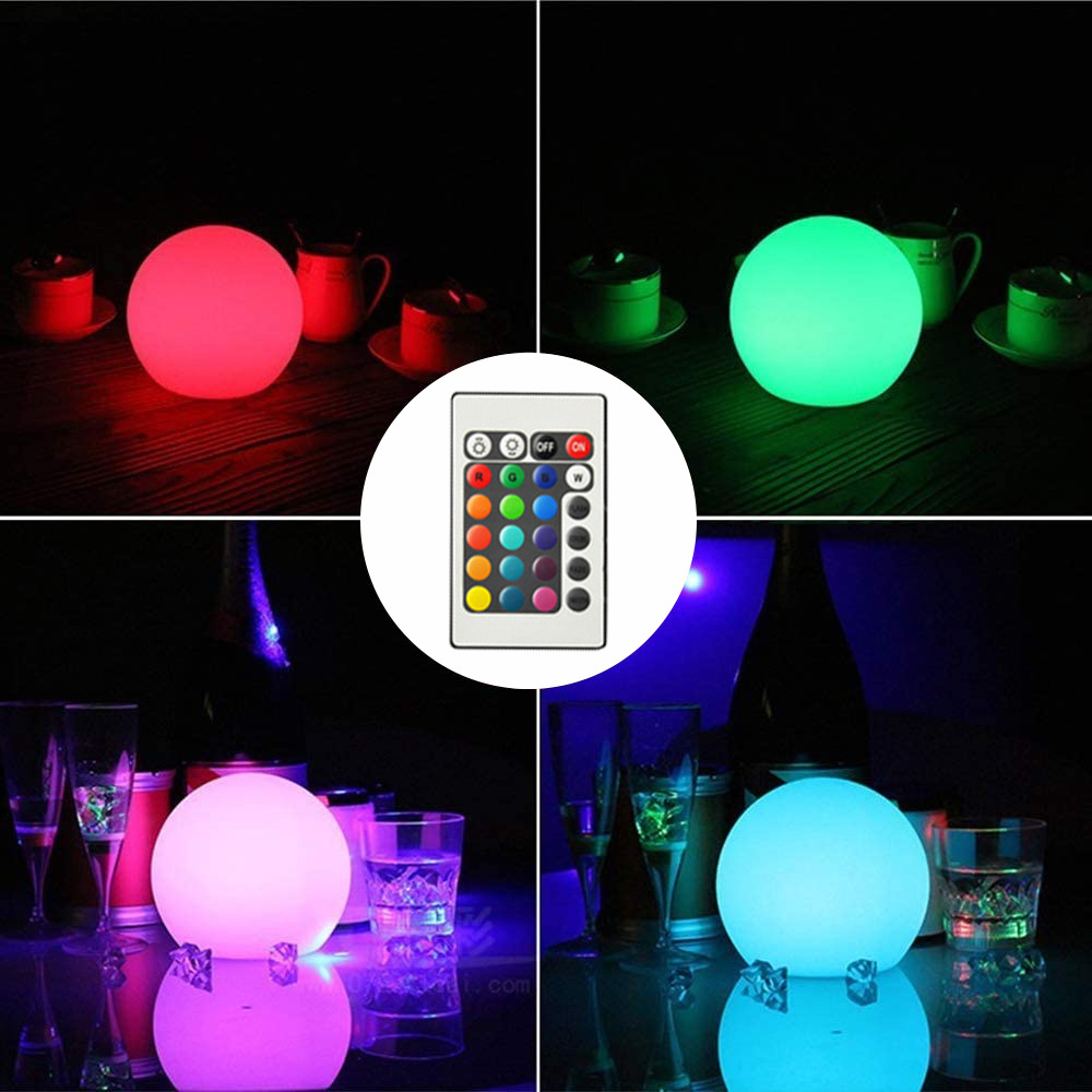 Round waterproof LED mood light night light with remote control 16 dimmable colors Outdoor table lamp multicolor ball light